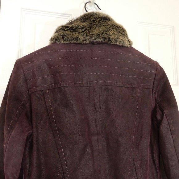 Danier deep purple Genuine Leather winter jacket in size 3XS - Picture 9 of 14